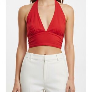 Zara Scarlet Halter Crop Top